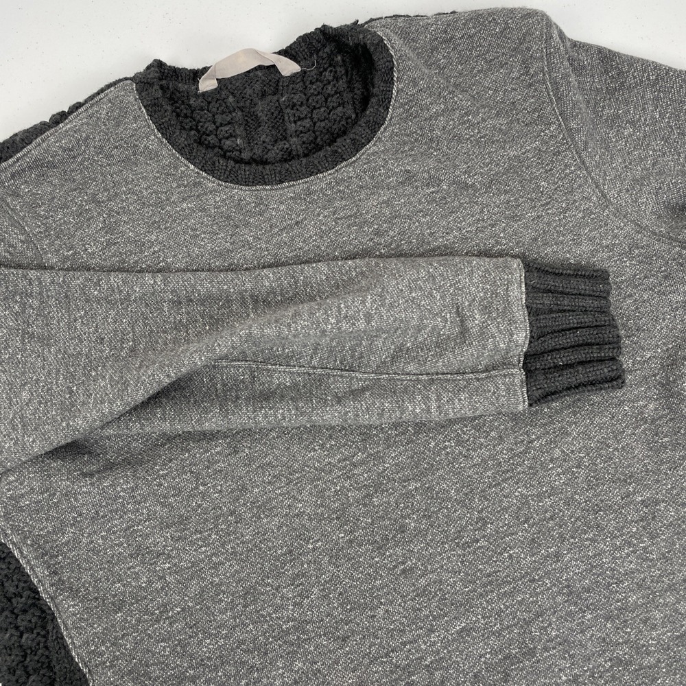 Athleta Sweater Women's Size Extra Small Gray Merino Wool Cable Knit Winter Cold